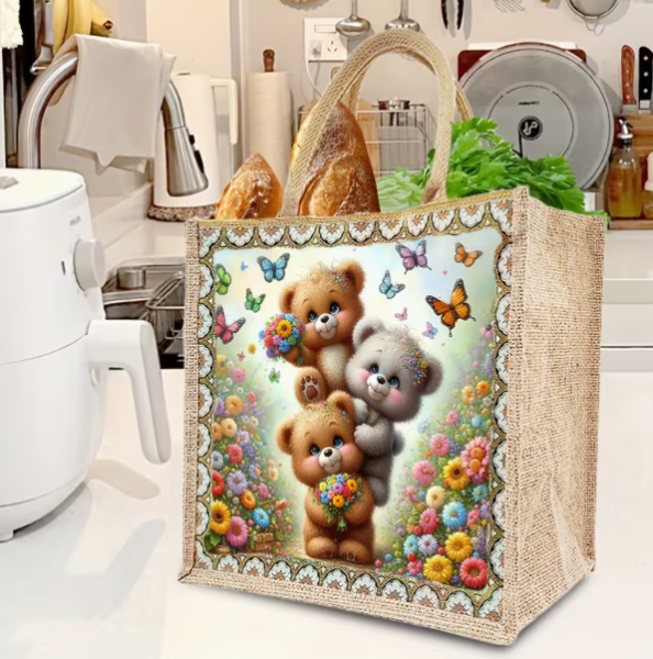 Diamond Painting Tragtasche drei Teddybären